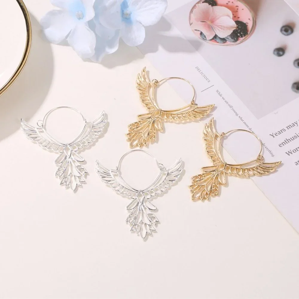 Gold Bohemian Eagle Wings Angel Wings Southwestern Earrings NEW - Picture 4 of 5